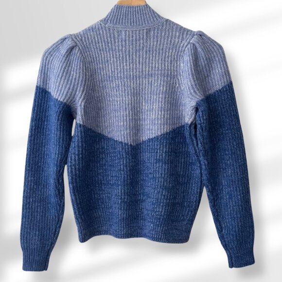 💙 Vero Moda Two-Tone Blue Warm Ribbed Knit Sweater | Women’s Size XS - Picture 3 of 6